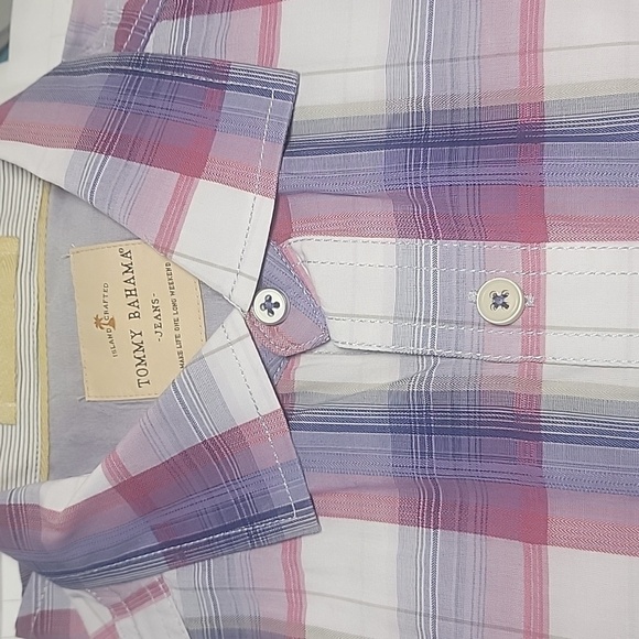 Tommy Bahama Size S Purple Plaid Button Down Long Sleeve Shirt. NWOT - Picture 7 of 7